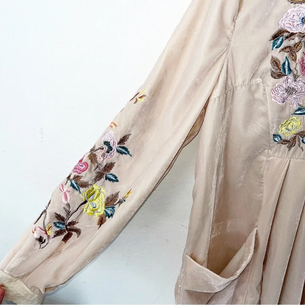 Free people Velvet Mia embroidered boho dress Sz M - Picture 6 of 10